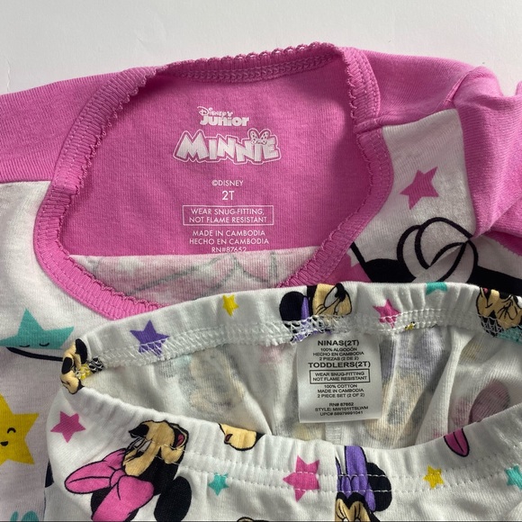 Minnie Mouse Toddler Girl Snug Fit Cotton Short Sleeve Pajamas - Picture 4 of 6